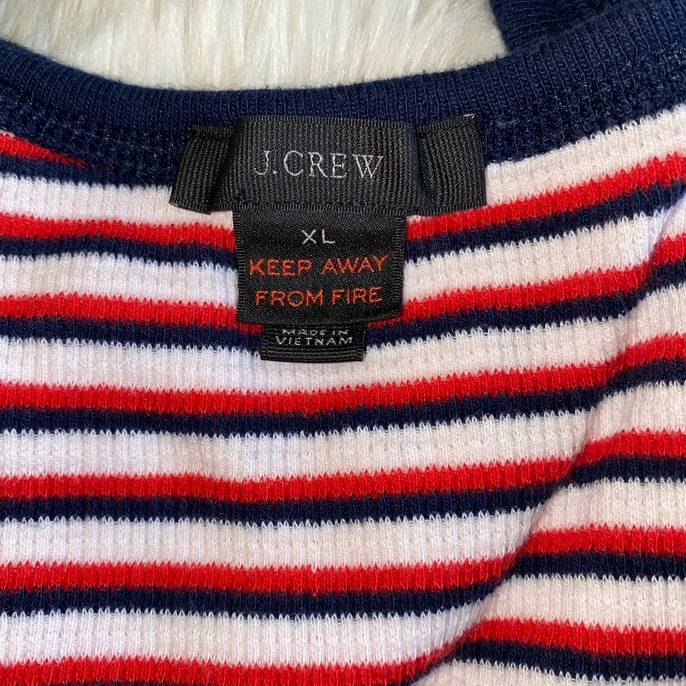 J. Crew American Stripe Racer Back Ribbed Tank Size XL